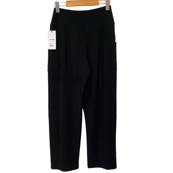 Sympli Pocket Ankle Pant Womens 6 Black Wide Leg Stretchy Travel New - Picture 6 of 8